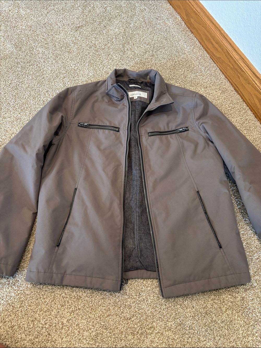 Men's Perry Ellis Gray Softshell Zip-Up Jacket